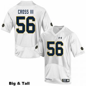 Notre Dame Fighting Irish Men's Howard Cross III #56 White Under Armour Authentic Stitched Big & Tall College NCAA Football Jersey NLF8599QV